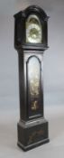 A late 18th century chinoiserie longcase clock with moonphase, Nich. Ivey, Redruth, the signed 12