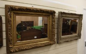 Two gilt gesso framed wall mirrors W.81cm, 78cm