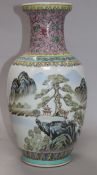A Chinese polychrome porcelain vase 36cm.
