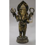 An Indian gilt figure of Ganesh H.29cm