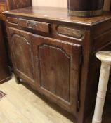 A 19th century French oak side cabinet W.134cm