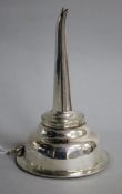 A silver plated wine funnel, 15.3cm.