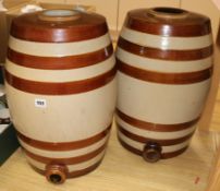 Two Stoneware beer barrels