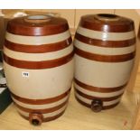 Two Stoneware beer barrels