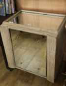 A 1960's limed oak drinks cabinet W.62cm