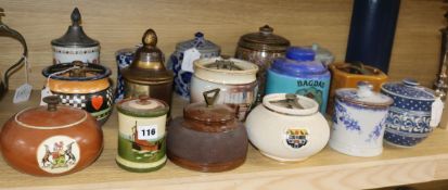A Royal Doulton 'Monk' tobacco jar and 15 other tobacco jars, various (16)