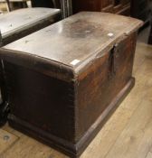 An early 19th century oak trunk W.92cm