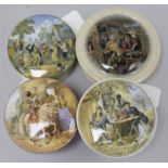 Four Prattware large pot lids and bases, including 'The Battle of the Nile' (210), unusually large