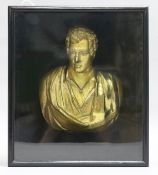 Antique gilt metal bust of Alfred, Lord Byron overall 26cm