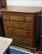 An 18th century walnut chest of drawers W.105cm