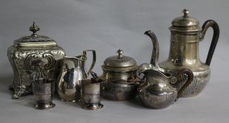 A late 19th/early 20th century French 950 standard silver three piece tea set by Emile Puiforcat and