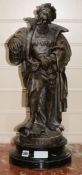 After A. Carrier, a spelter figure "Benennto Cellini"