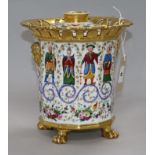 A Paris porcelain chinoiserie bough pot, mid 19th century 21cm.