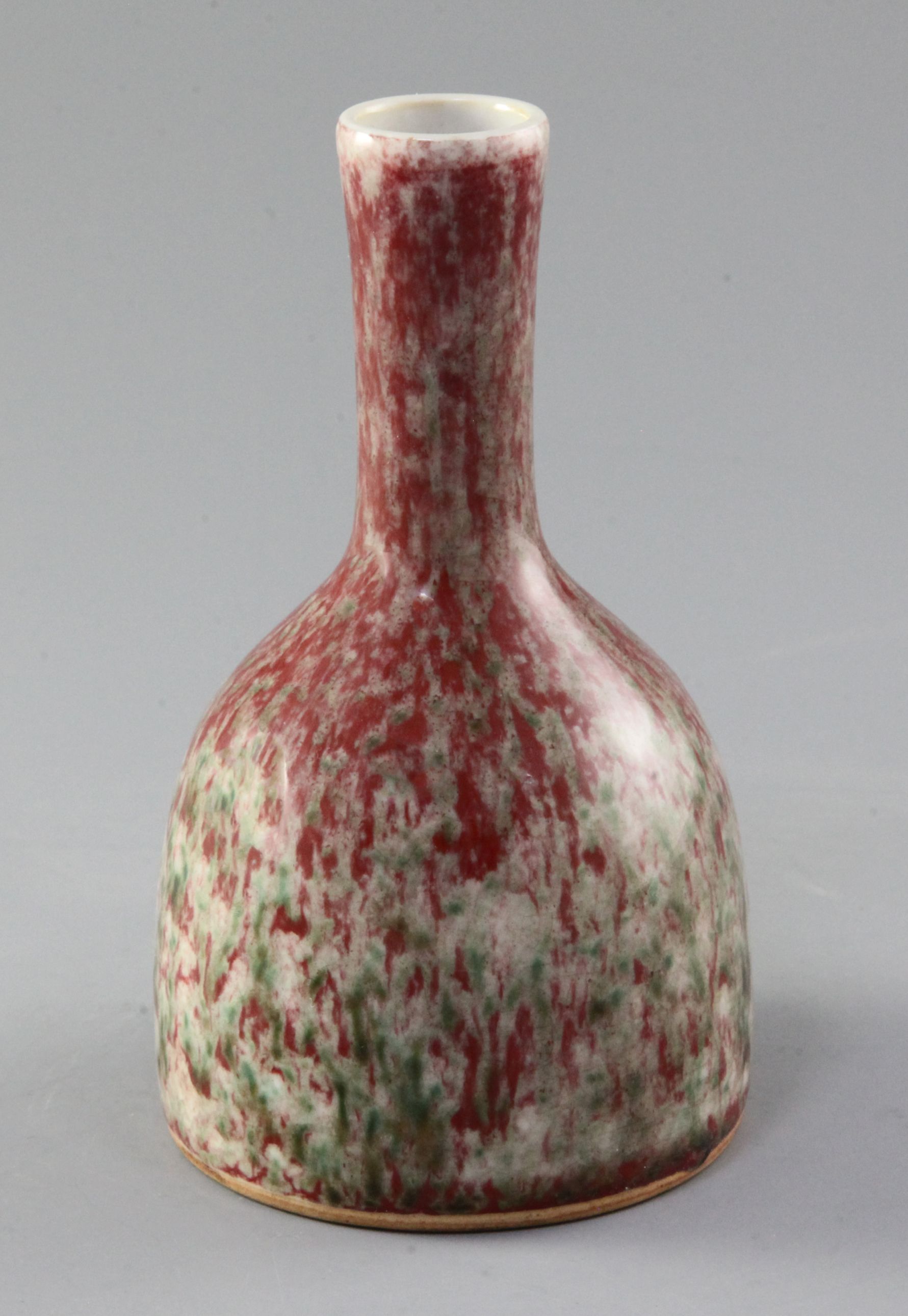 A Chinese flambe glazed beehive shaped bottle vase, height 15cm - Bild 2 aus 2