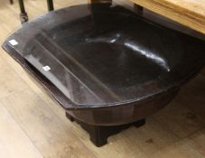 A hollowed oak coffee table W.90cm