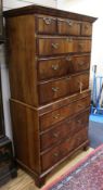 A walnut chest on chest W.101cm