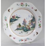 A Chinese famille rose octagonal dish, Qianlong period, width 36cm