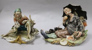 Two Capo di Monte figures of tramps