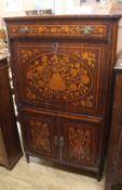 A 19th century Dutch inlaid marquetry secretaire W.87cm