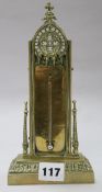 A Victorian cast brass thermometer stand H.23cm