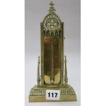 A Victorian cast brass thermometer stand H.23cm