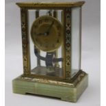 A French electro magnetic champleve and onyx clock by Bulle 23 x 17.5cm