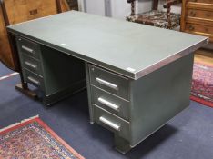 A 1960's metal desk W.153cm