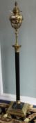 A Corinthian column adjustable standard lamp W.43cm at base