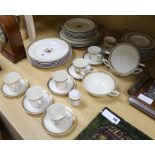 A Royal Copenhagen gilt decorated part dinner service and a Royal Doulton part service