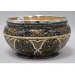 A Doulton stoneware bowl with silver mount Diameter 23.5cm