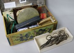 A Sevres style box and mixed collectables