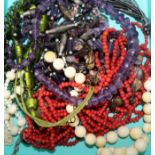 A quantity of mixed costume jewellery, ivory, etc.