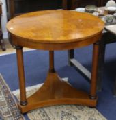 A pair of amboyna centre tables W.85cm