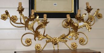 A gilt wall light