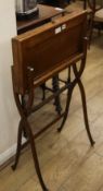 An Edwardian oak travelling desk W.61cm