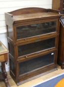 A Lebus oak sectional bookcase W.88cm