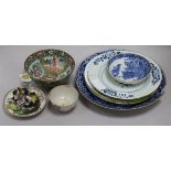 Mixed Oriental and European ceramics