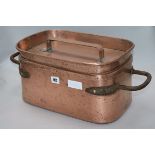 A French copper daubiere 22 x 52cm