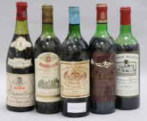 One Chateau Batailley, 1966 and 4 other wines