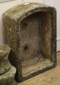 An 18th century stone trough, W.51cm