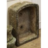 An 18th century stone trough, W.51cm