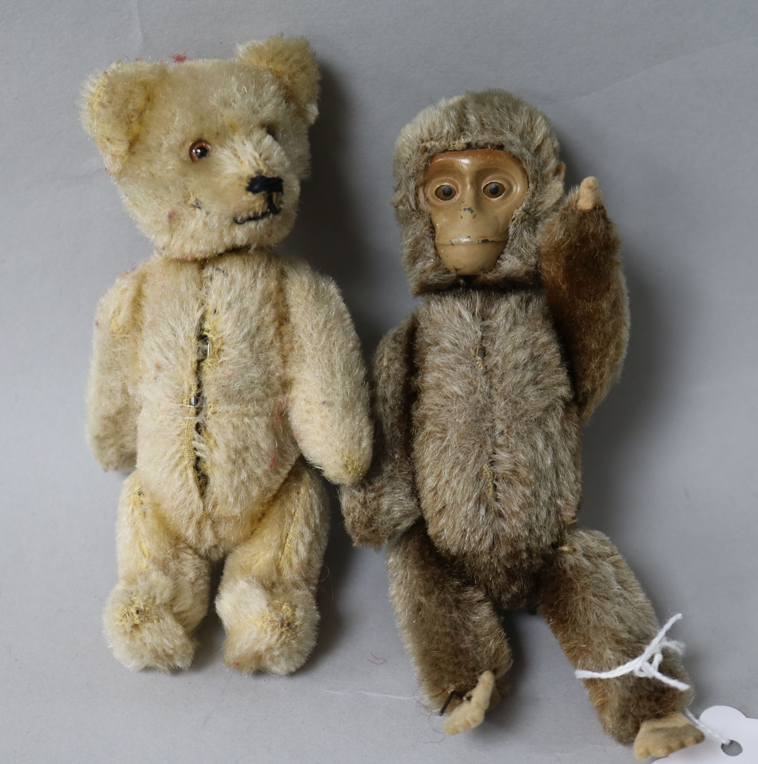 A Schuco style monkey and bear 14 & 12cm. - Bild 2 aus 2