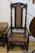 An early 18th century walnut armchair