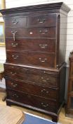 A George III mahogany chest on chest W.112cm