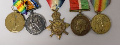 A WW1 Royal Navy Victory star and pair of medals
