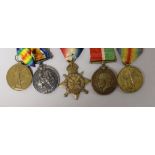 A WW1 Royal Navy Victory star and pair of medals