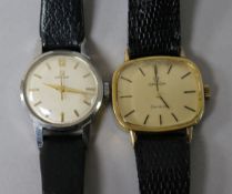 Two lady's Omega manual wind wrist watches.