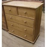 A pine chest of drawers W.91cm