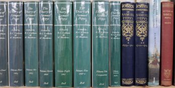 Pepys, Samuel - The Diary, 11 vols, in dj's, 8vo, London 1979-83 and 7 others on Pepys