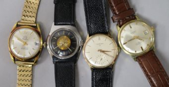 A gentlemans Certina wrist watch and three others.